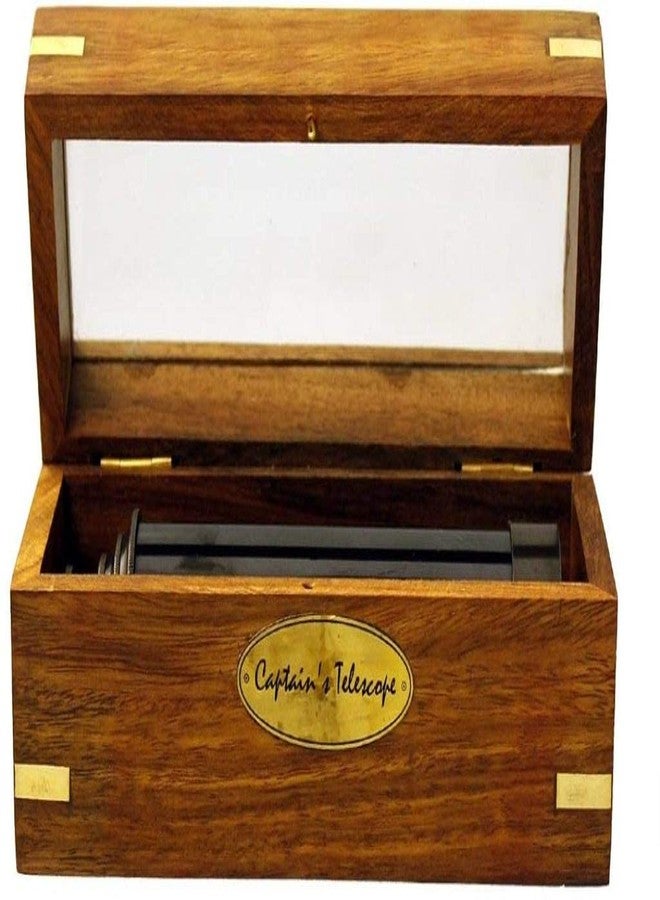 THOR INSTRUMENTS Captains' Telescope Blackened Finish Fully Extended 15" | Nautical Spyglass Antique Mounted Solid Brass 15 Inch Pirate Telescope with Wooden Box - Image 2